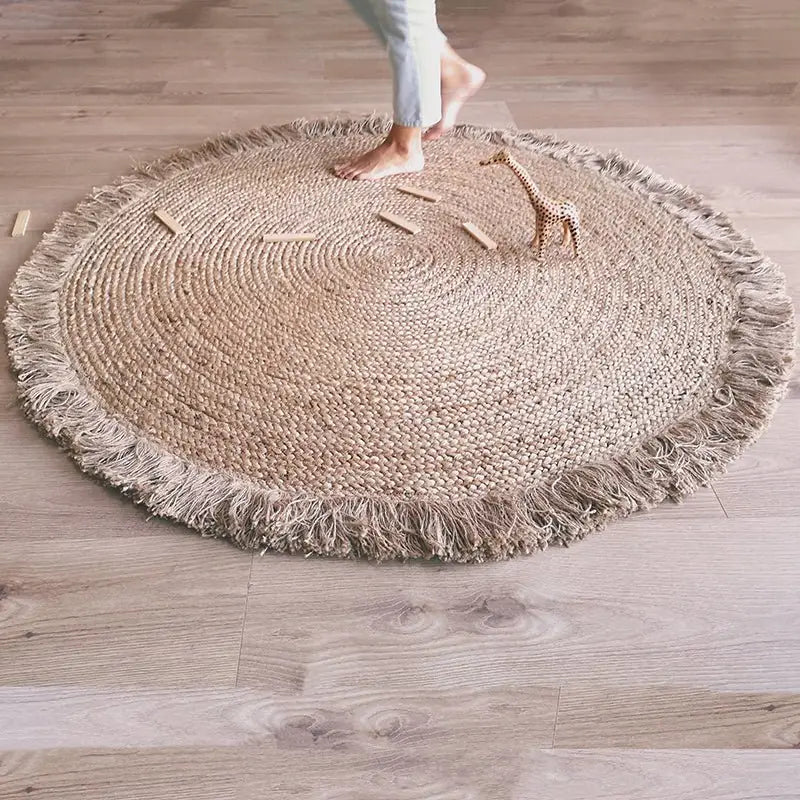 TERRA tapis jute avec franges - Sueños de Cigueña