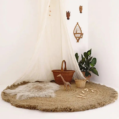 TERRA tapis jute avec franges - Sueños de Cigueña