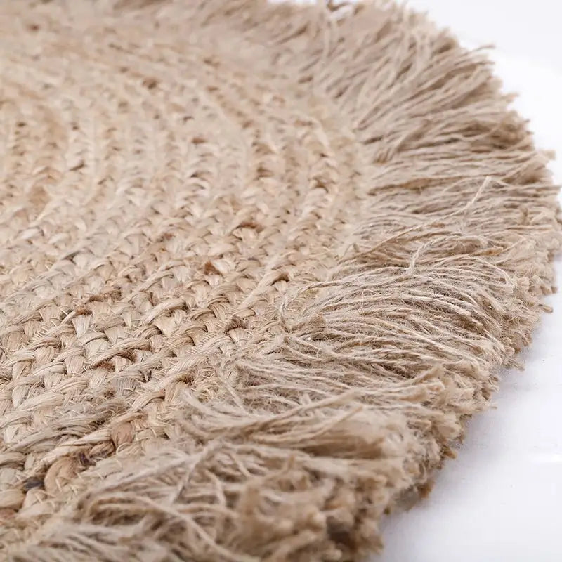 TERRA tapis jute avec franges - Sueños de Cigueña
