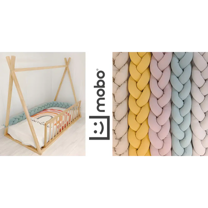 Trenza Protector de Cuna 180cm MENTA - Sueños de Cigueña 