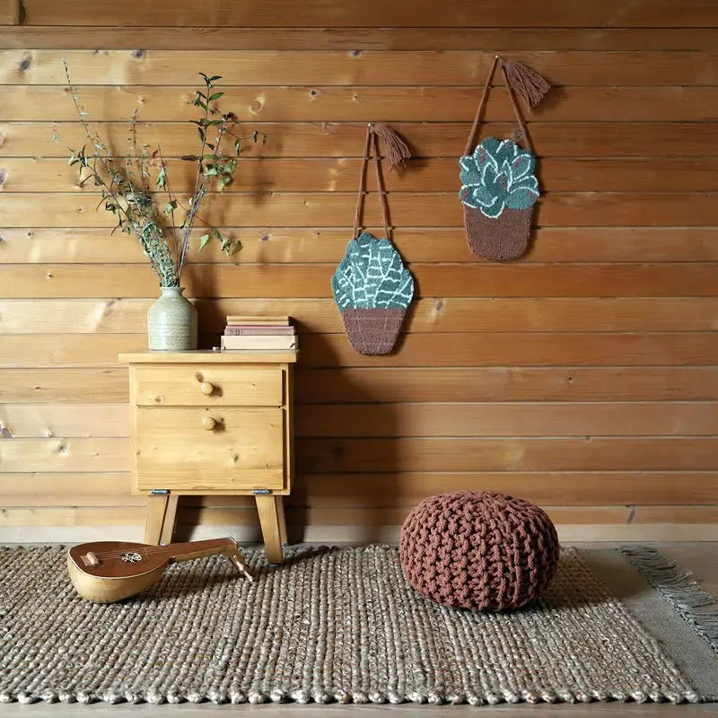 VIGGO tapis jute naturel structure - Sueños de Cigueña