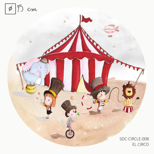 Vinilo Circle Ø95cm "EL CIRCO" - Sueños de Cigueña 