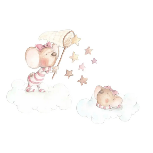 Vinilo Decorativo Infantil ATRAPANDO UNA ESTRELLA - Sueños de Cigueña