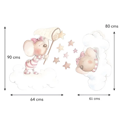 Vinilo Decorativo Infantil ATRAPANDO UNA ESTRELLA - Sueños de Cigueña