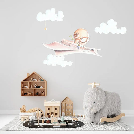 Vinilo Decorativo Infantil AVION DE PAPEL - Sueños de Cigueña