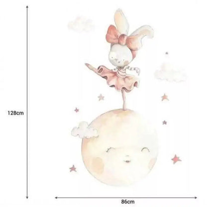 Vinilo Decorativo Infantil BAILANDO EN LA LUNA - Sueños de Cigueña