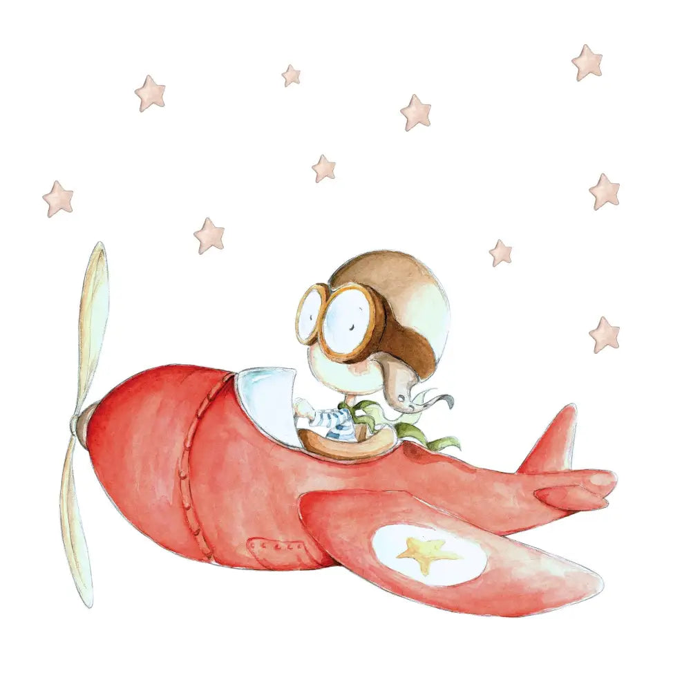 Vinilo Decorativo Infantil FAST PLANE - Sueños de Cigueña
