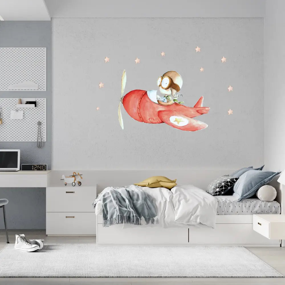 Vinilo Decorativo Infantil FAST PLANE - Sueños de Cigueña