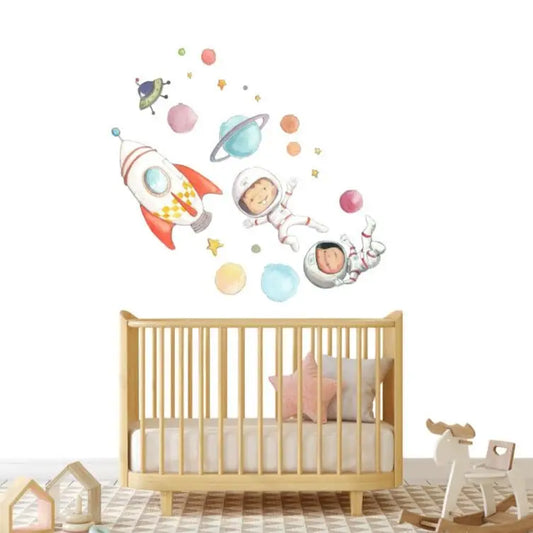 Vinilo Decorativo Infantil PLANETS - ASTRONAUTAS - Sueños de Cigueña