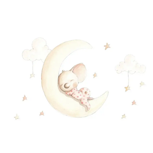 Vinilo Decorativo Infantil SUEÑOS EN LA LUNA - Sueños de Cigueña