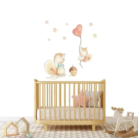 Vinilo Decorativo Infantil SQUIRRELS FRIENDS - Sueños de Cigueña