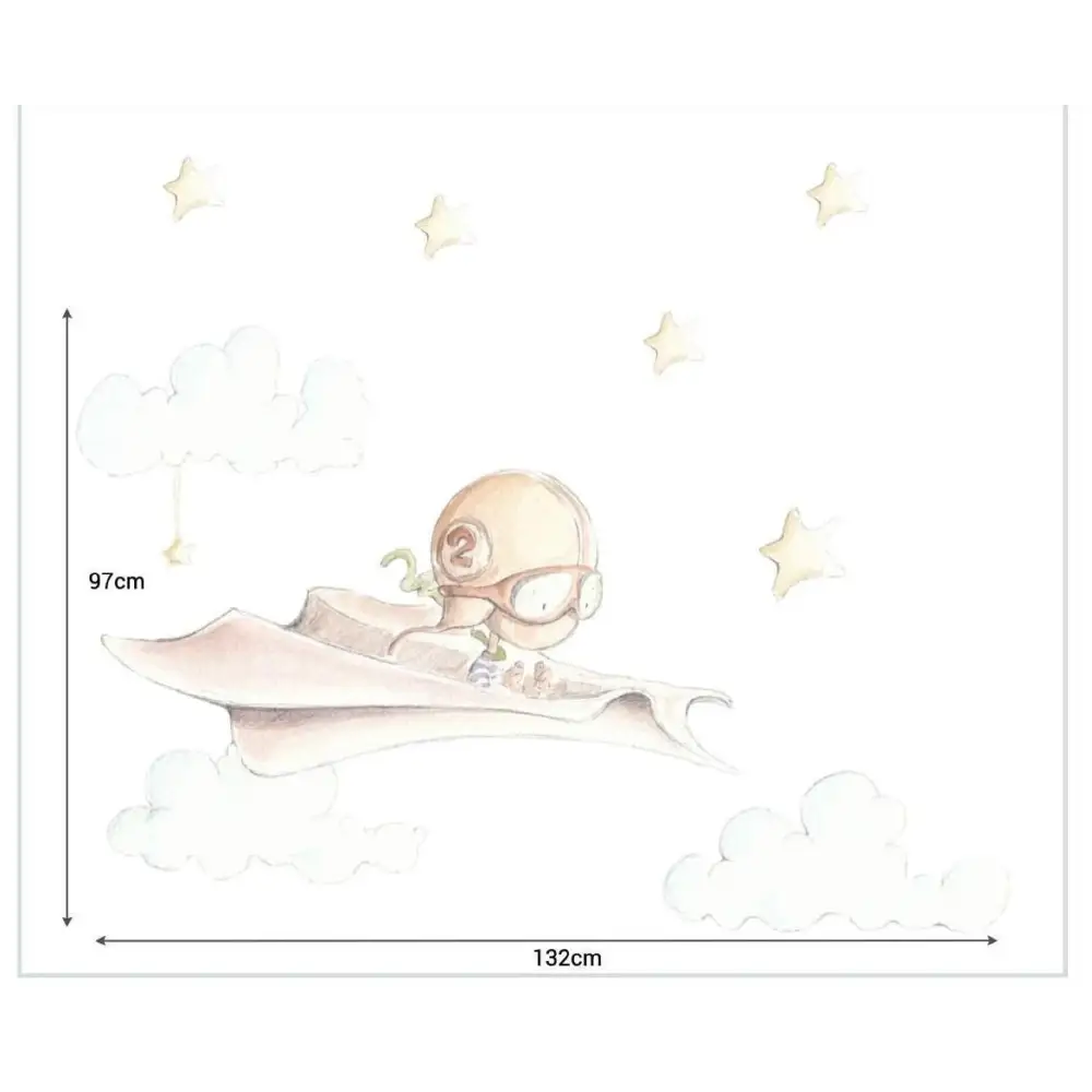 Vinilo Decorativo Infantil AVION DE PAPEL - Sueños de Cigueña
