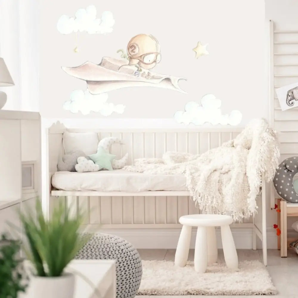 Vinilo Decorativo Infantil AVION DE PAPEL - Sueños de Cigueña