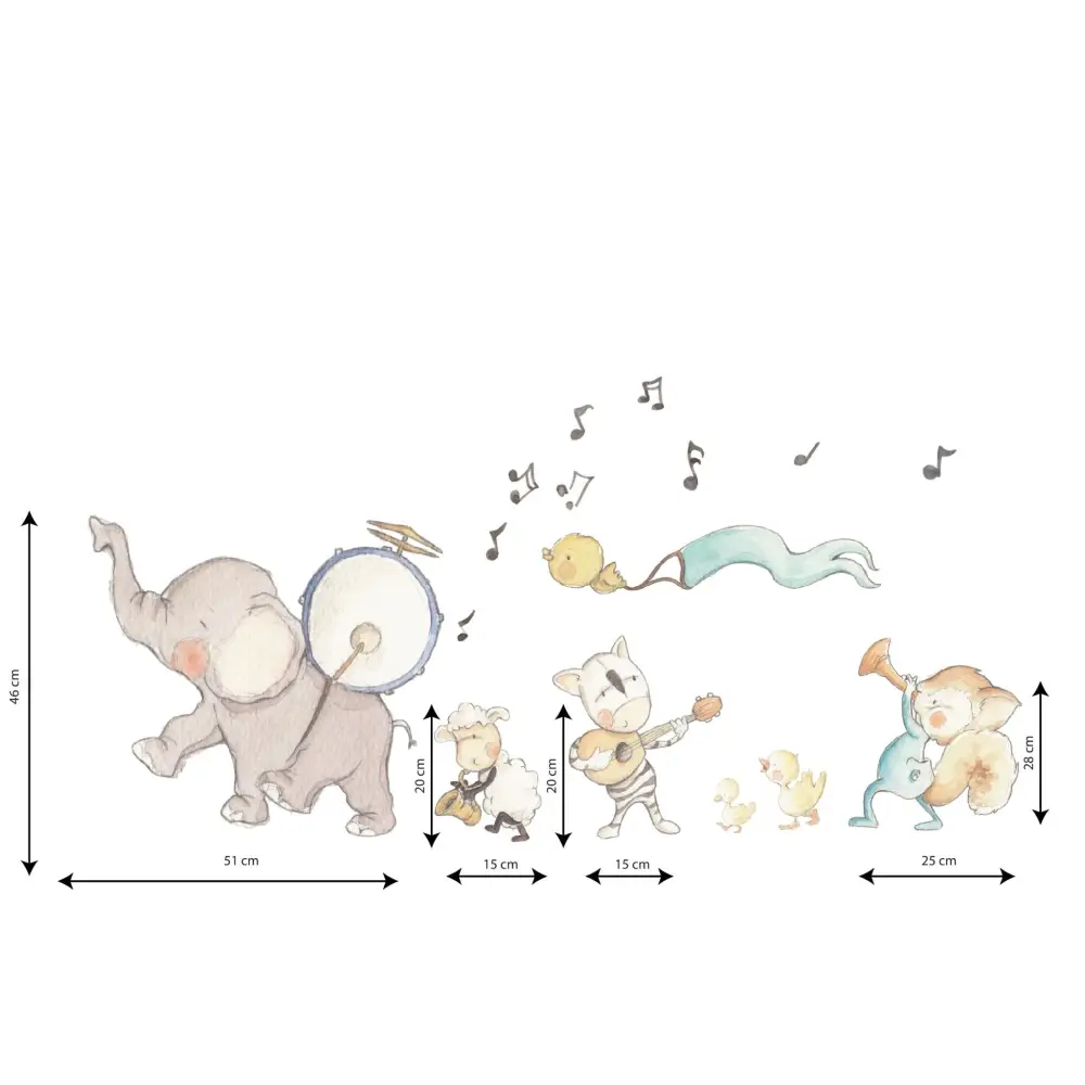 Vinilo Decorativo Infantil MUSICAL BAND 01 - Sueños de Cigueña