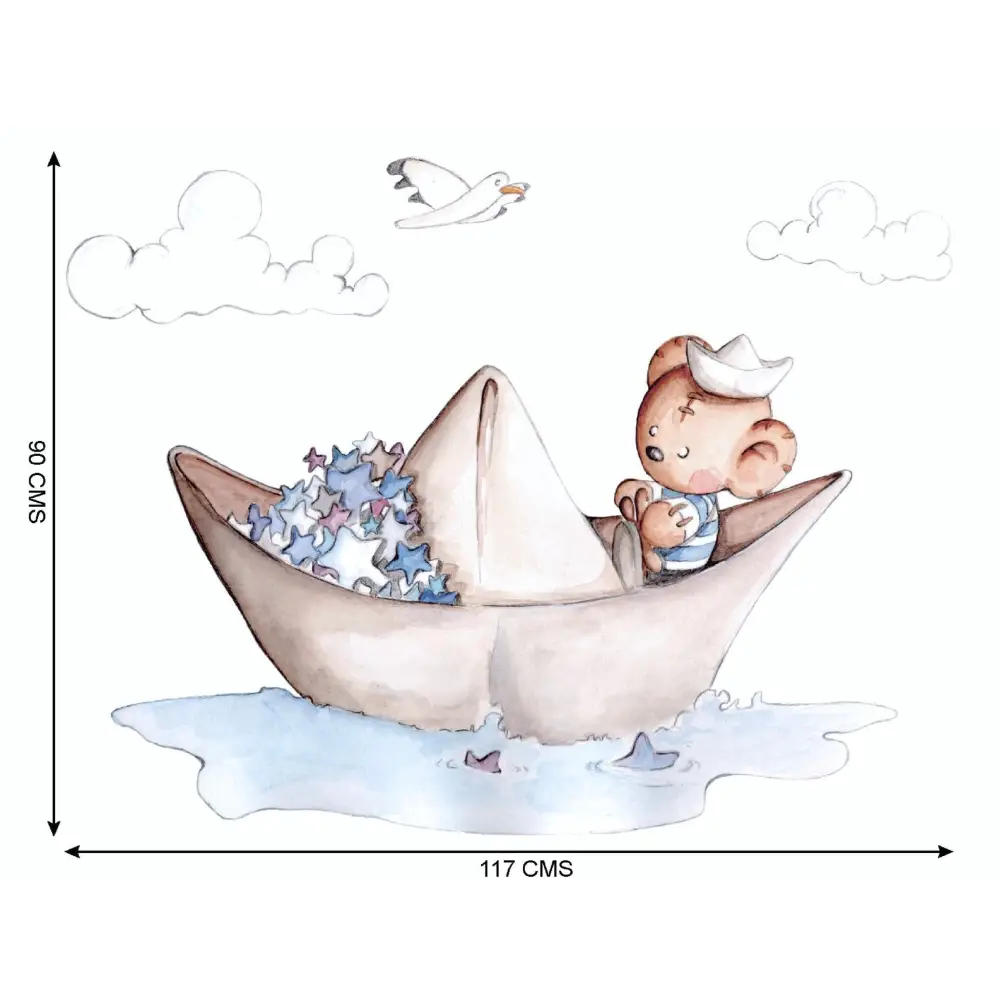 Vinilo Decorativo Infantil BARQUITO DE PAPEL - Sueños de Cigueña