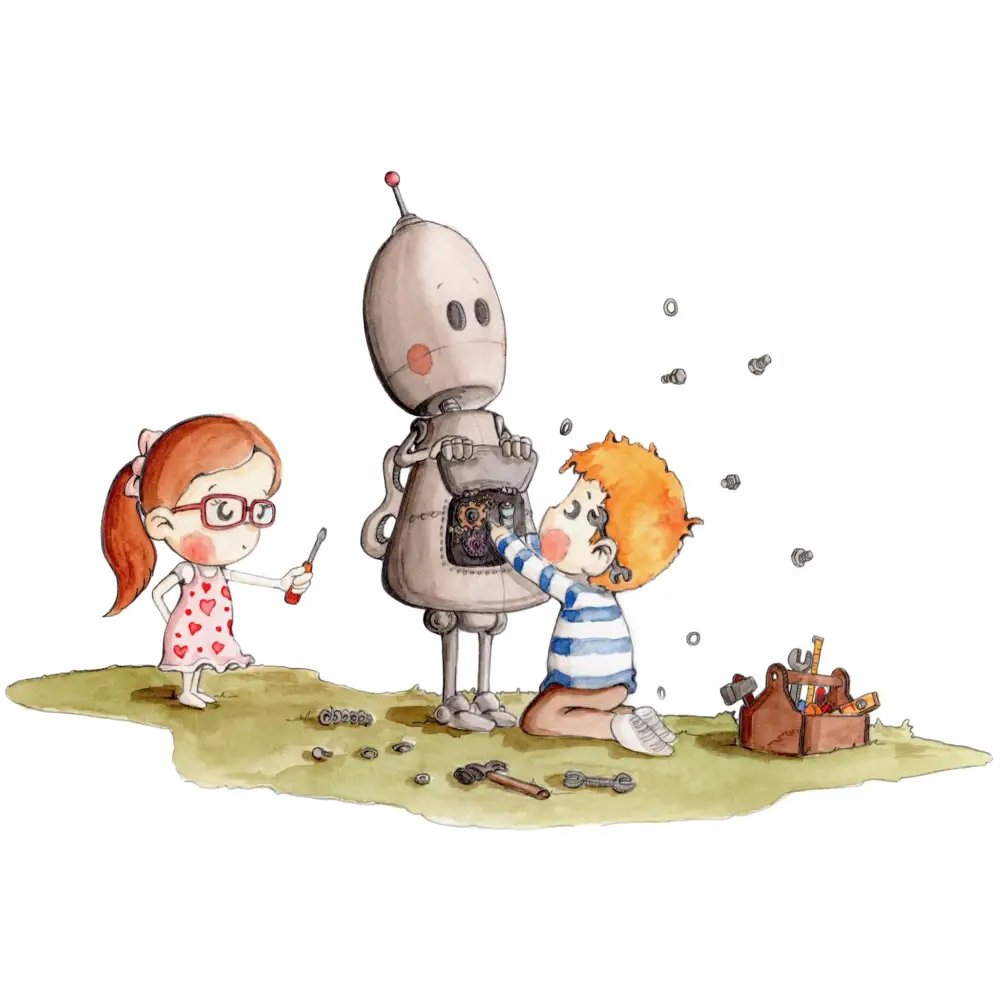 Vinilo Decorativo Infantil BOTTY EL ROBOT - Sueños de Cigueña