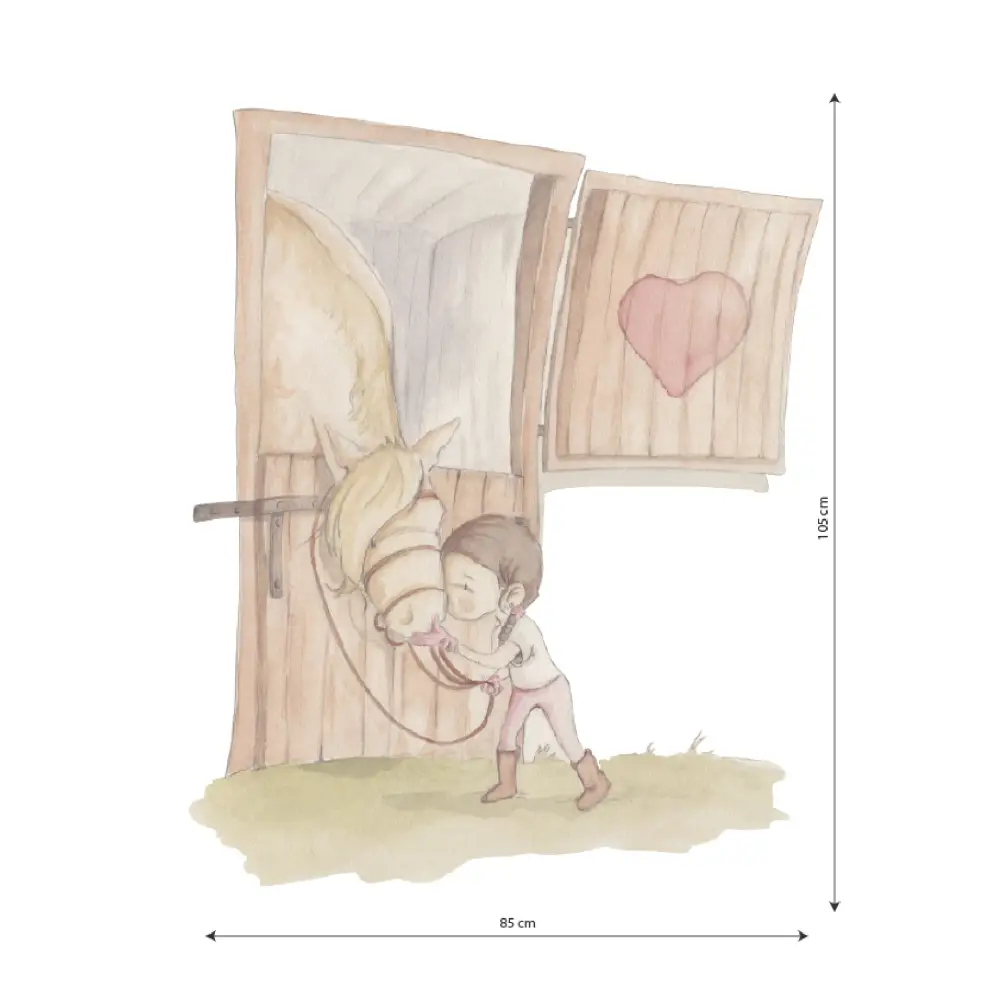 Vinilo Decorativo Infantil LOVE HORSE GIRL - Sueños de Cigueña
