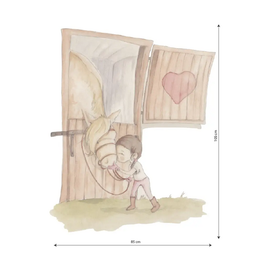 Vinilo Decorativo Infantil LOVE HORSE GIRL - Sueños de Cigueña