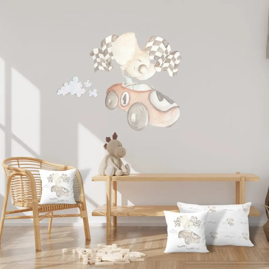 Vinilo Decorativo Infantil COCHE DE CARRERAS - Sueños de Cigueña