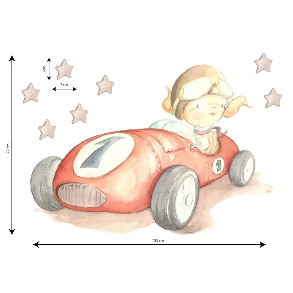 Vinilo Decorativo Infantil FAST CAR - Sueños de Cigueña