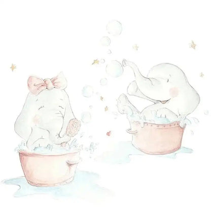 Vinilo Decorativo Infantil ELEFANTITOS AL BAÑO - Sueños de Cigueña