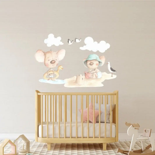 Vinilo Decorativo Infantil JUEGOS EN LA ARENA - Sueños de Cigueña