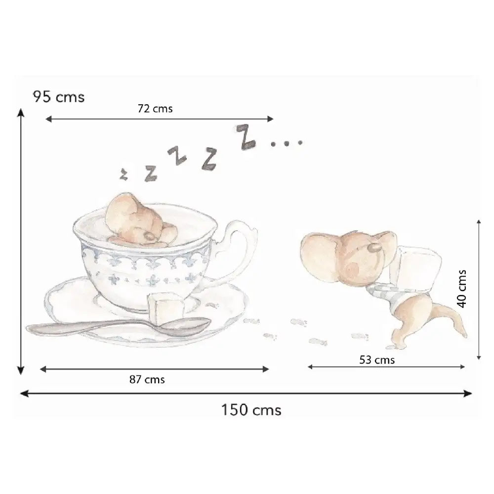 Vinilo Decorativo Infantil LA TACITA DE TE - Sueños de Cigueña