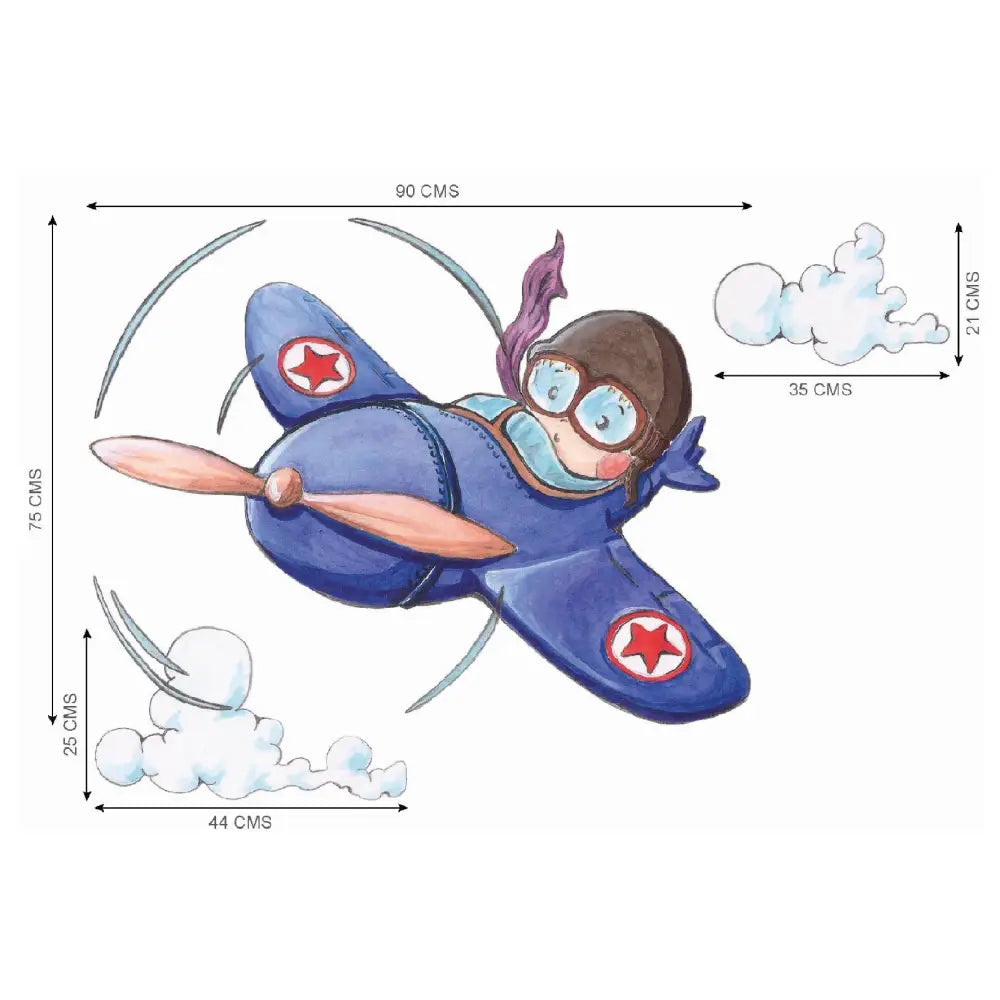 Vinilo Decorativo Infantil NIKKO EL AVIADOR - Sueños de Cigueña