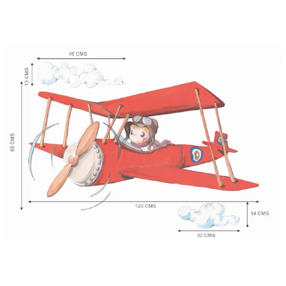 Vinilo Decorativo Infantil PEPO EL AVIADOR - Sueños de Cigueña