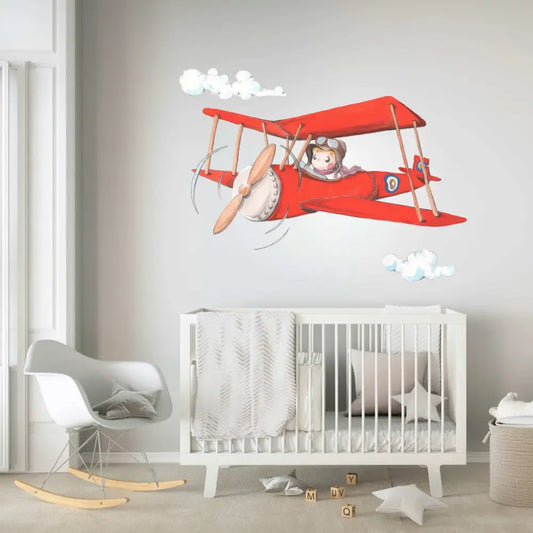 Vinilo Decorativo Infantil PEPO EL AVIADOR - SUEÑOS DE CIGUEÑA - Sueños de Cigueña 