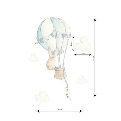 Vinilo Decorativo Infantil RABBIT IN BALLOON - Sueños de Cigueña