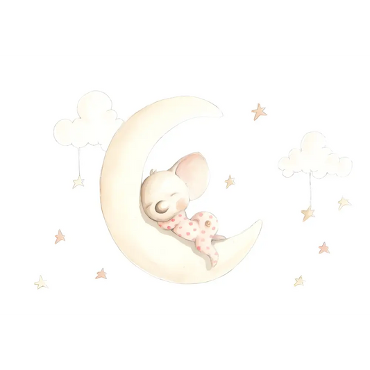 Vinilo Decorativo Infantil SUEÑOS EN LA LUNA - Sueños de Cigueña
