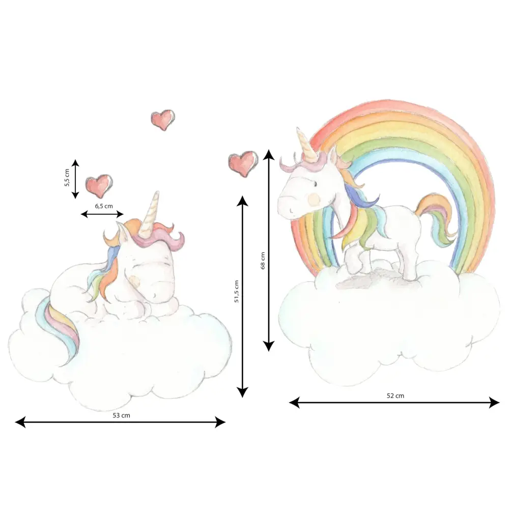 Vinilo Decorativo Infantil TWIN UNICORN - Sueños de Cigueña