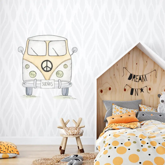 Vinilo Decorativo VAN Amarilla 95x95cm - Sueños de Cigueña 