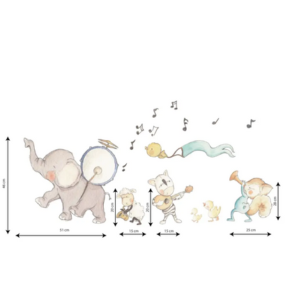 Vinilo Decorativo Infantil MUSICAL BAND 01 - Sueños de Cigueña