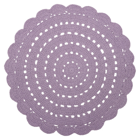 tapis rond crochet for fille coloris lila