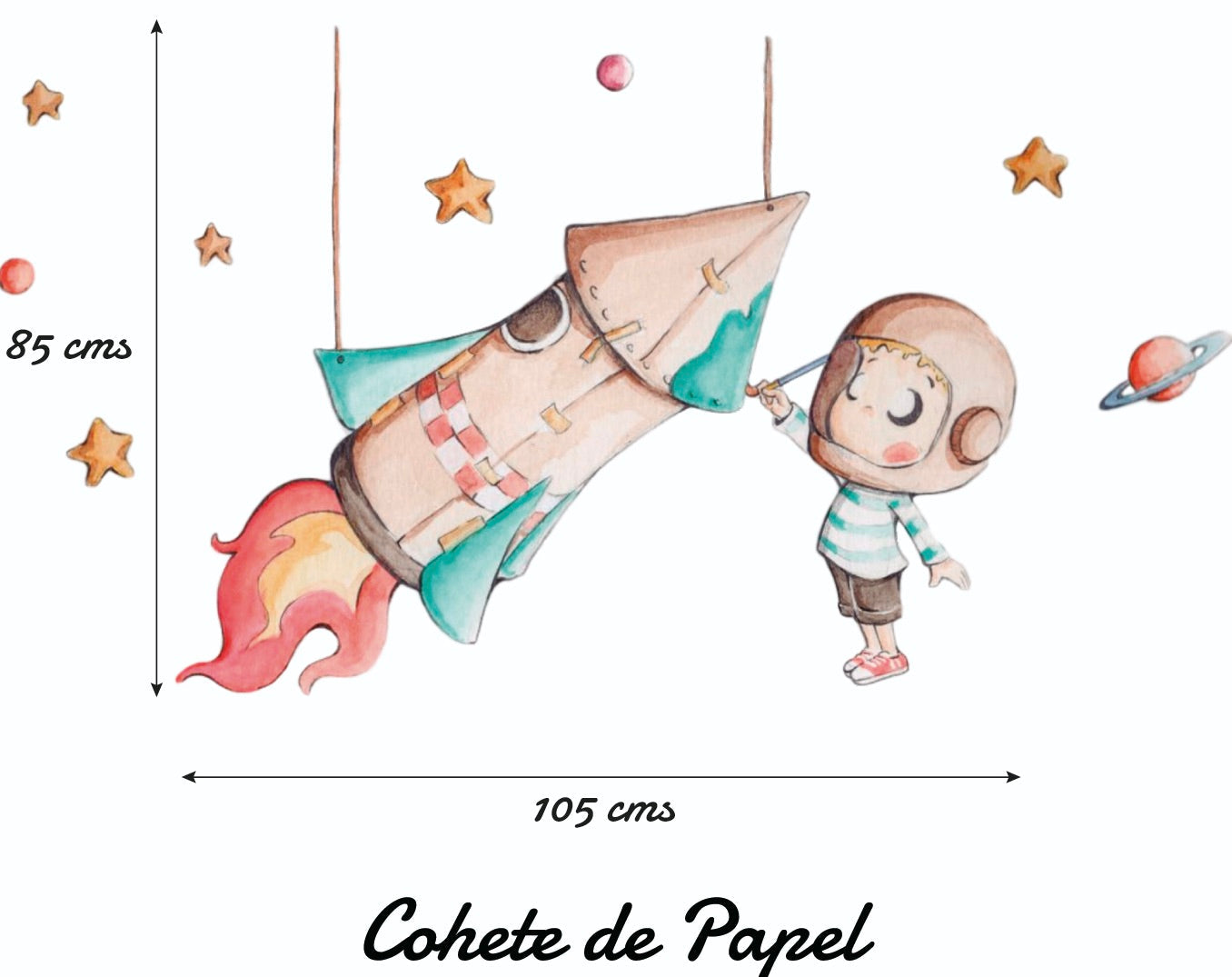 Vinilo Decorativo Infantil COHETE DE PAPEL